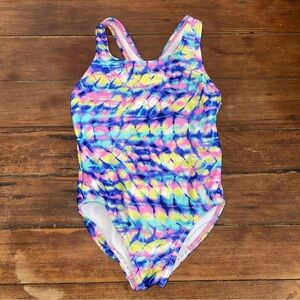 Speedo Pink and Yellow One Piece Swimsuit Vibrant Design XS 5/6